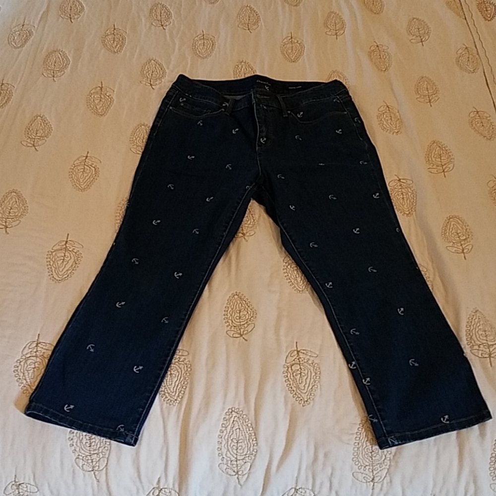 Capri 5 pocket dark jeans